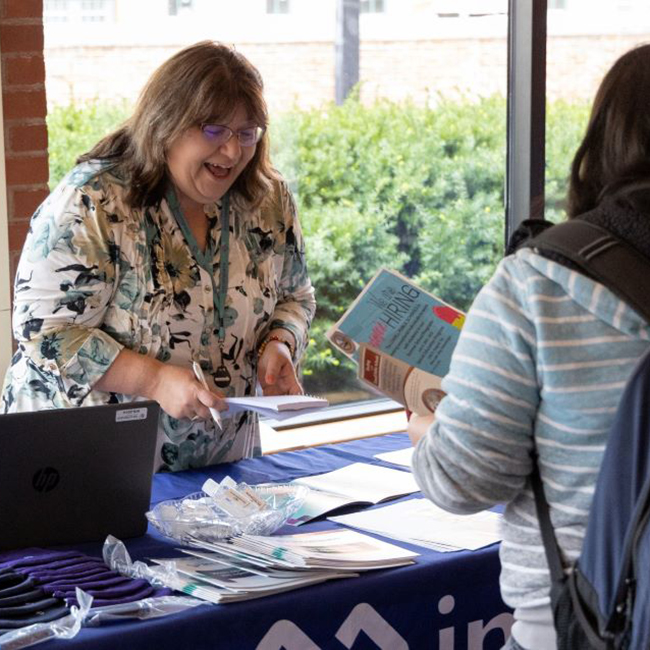 Geri at a Job Fair