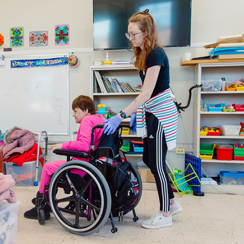 Caregiver with client