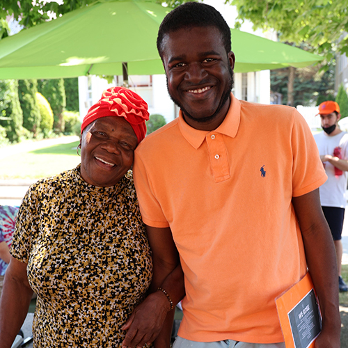 caregiver with client