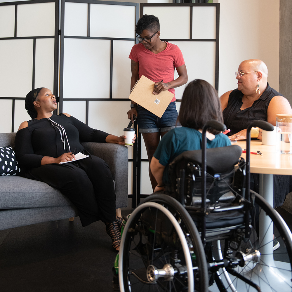 women in a meeting
