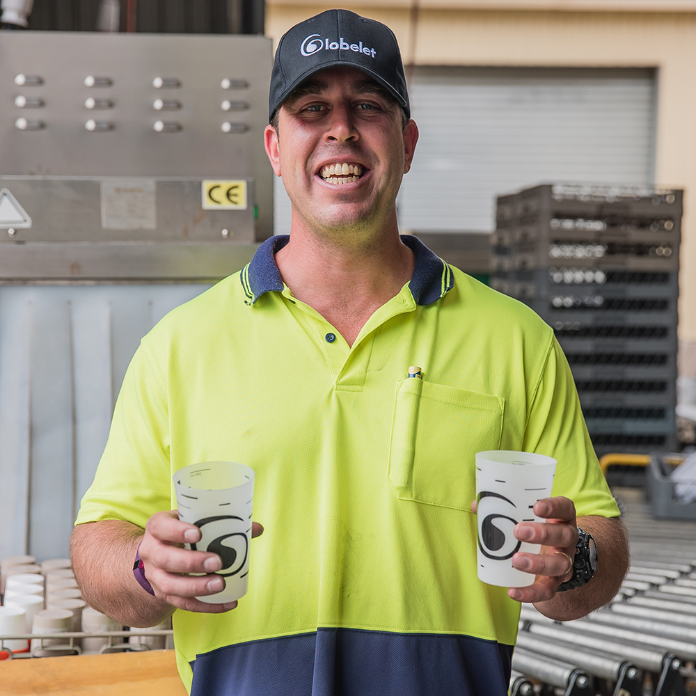man smiling on the job