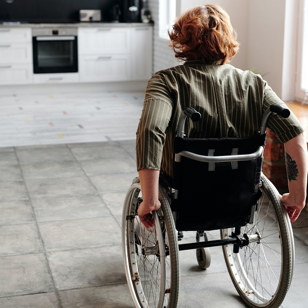 young man in wheelchair